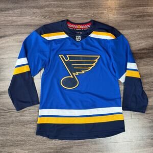 St Louis Blues Fanatics Premium W/ Fighting Strap Home Blue Size 52 Jersey NEW